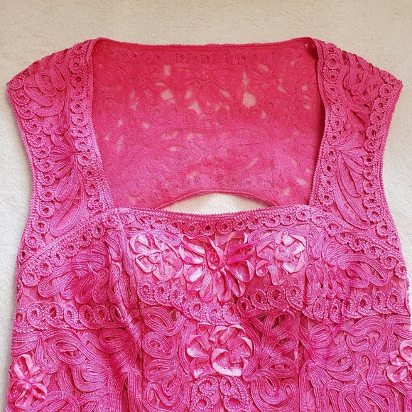SUE WONG | GORGEOUS APPLIQUE COCKTAIL DRESS pink - Picture 12 of 16